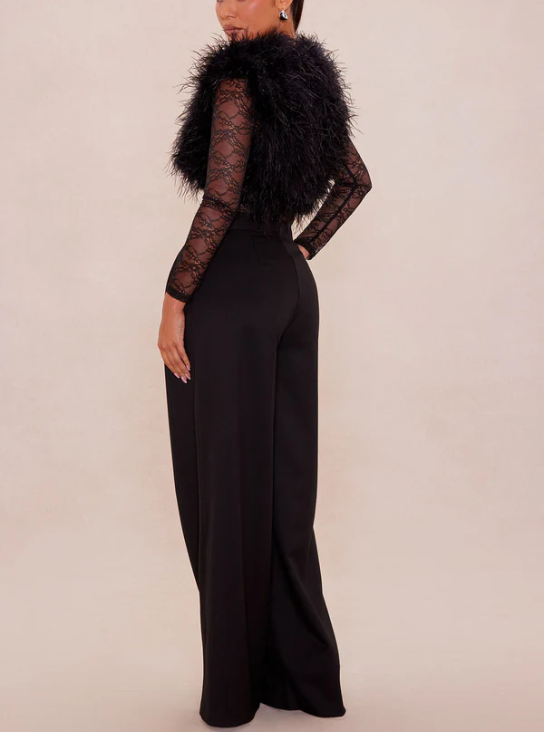 Feathered cropped top