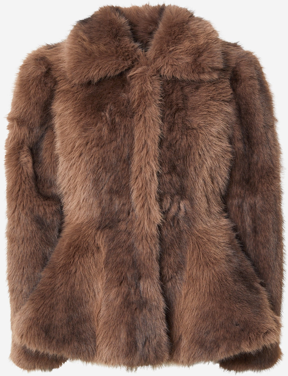 Chocolate brown faux fur jacket