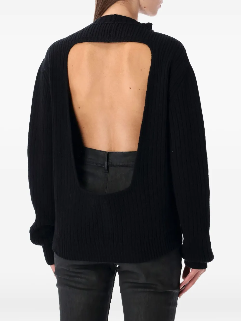 Ribbed Backless Sweater