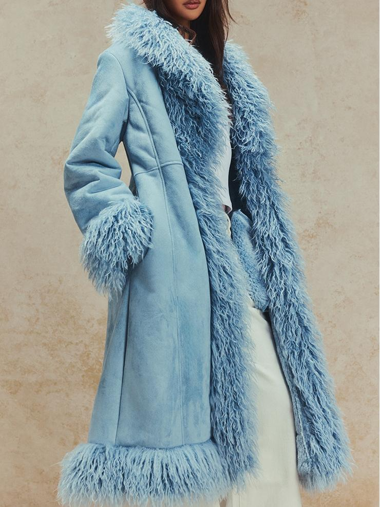 Oversized plush faux fur coat