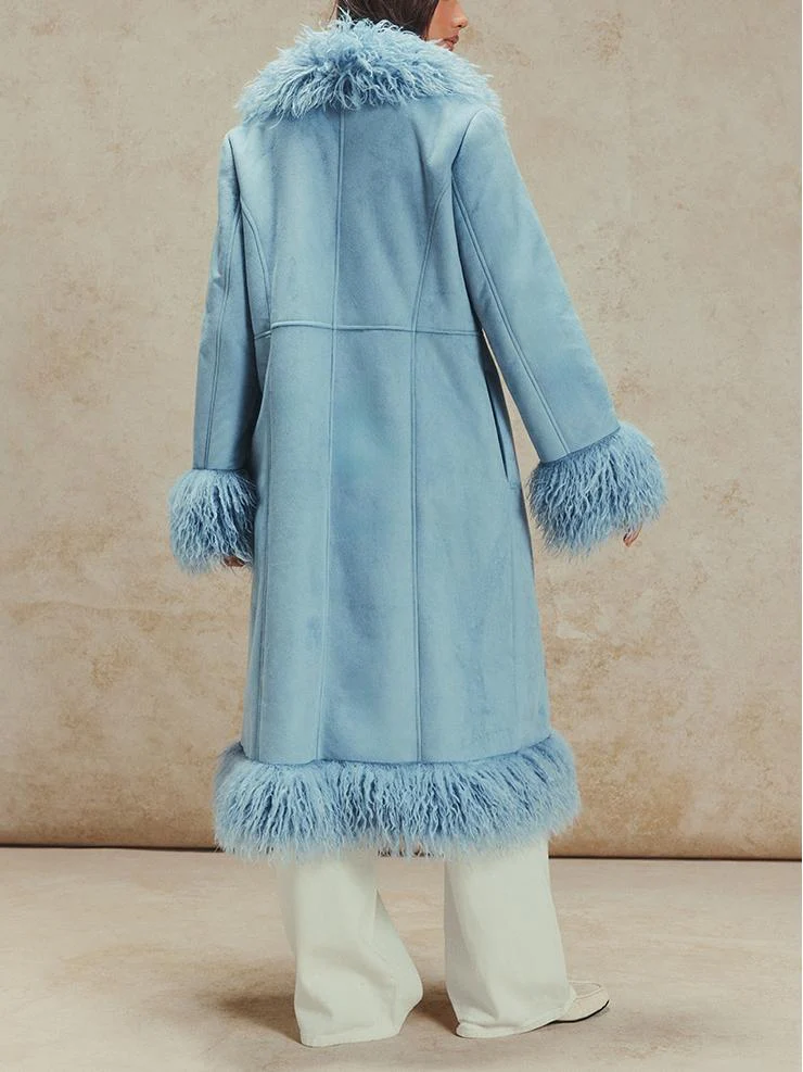 Oversized plush faux fur coat