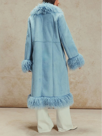 Oversized plush faux fur coat