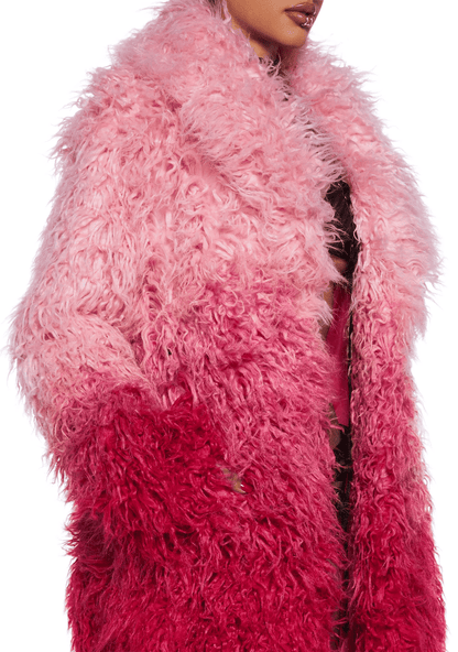 Ombre Faux Fur Coat