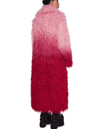 Ombre Faux Fur Coat