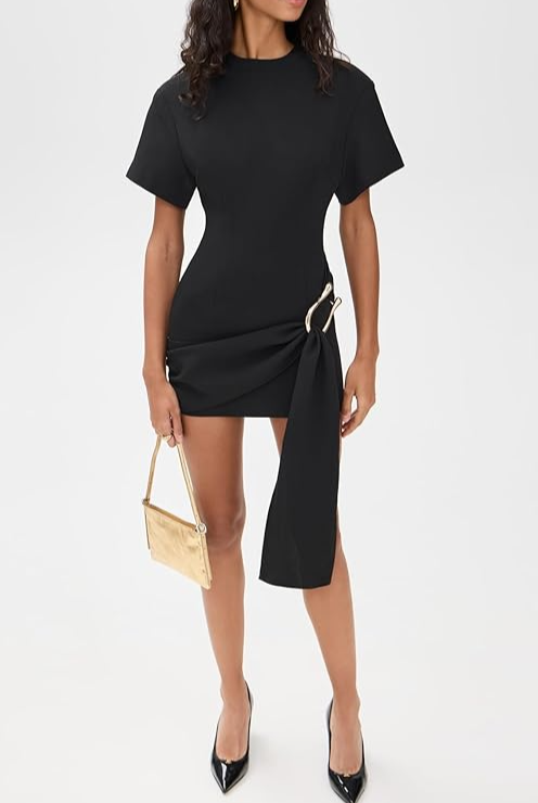 Asymmetrical Button-Up Dress