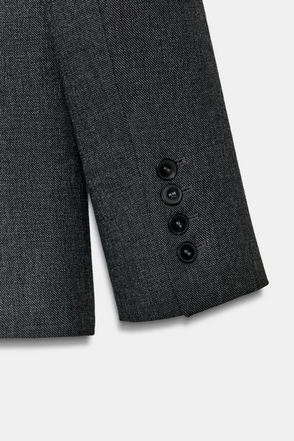 Faux Fur Collar Fitted Blazer
