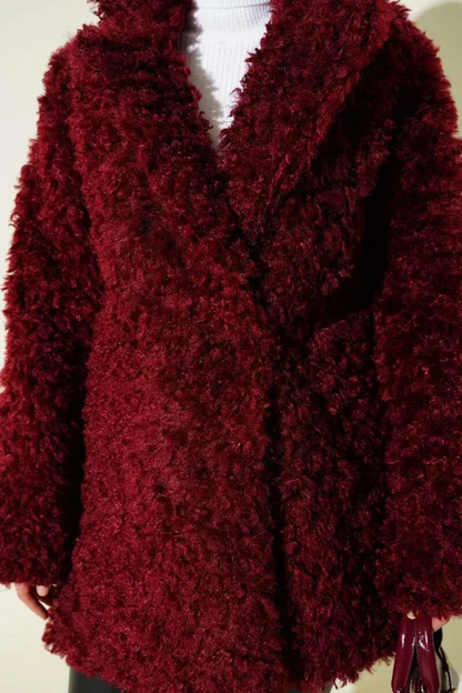 Lapel Collar Shearling Coat