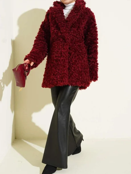 Lapel Collar Shearling Coat