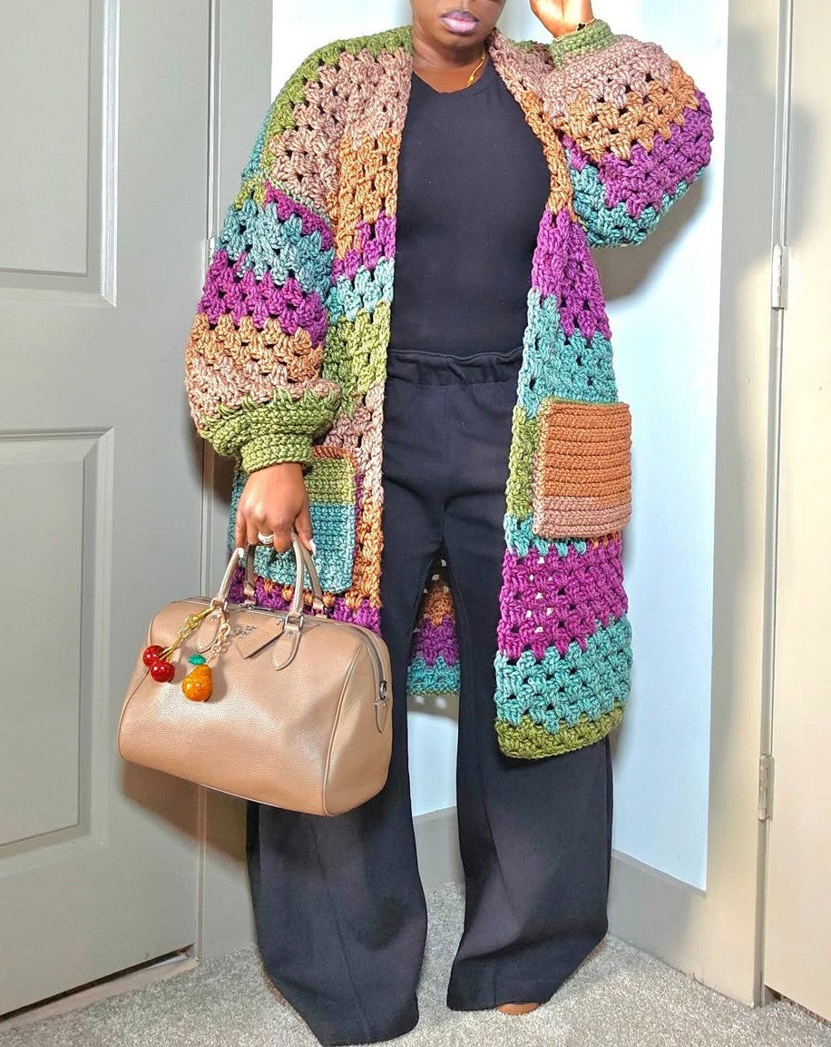 Multi-color Knit Cardigan