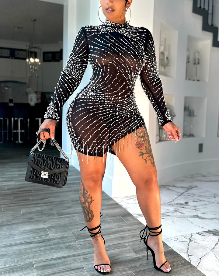 Rhinestone-embellished dress