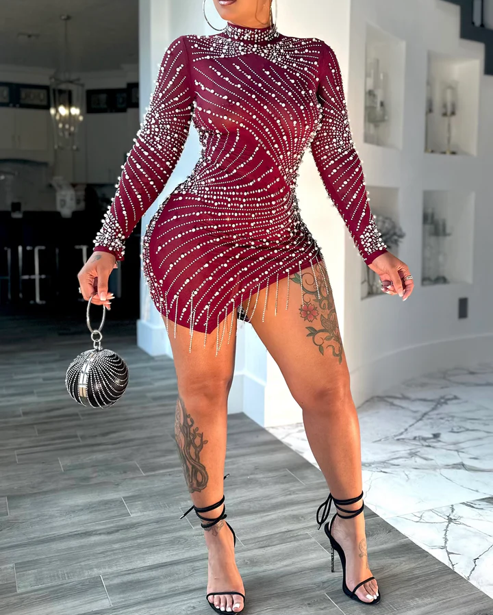 Rhinestone-embellished dress