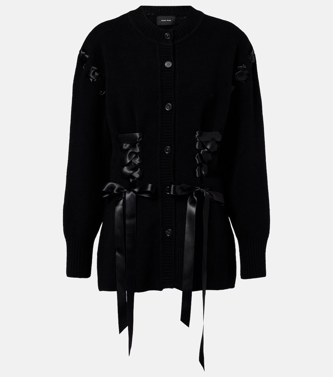 Embellished wool-blend cardigan+Velvet cloud skirt