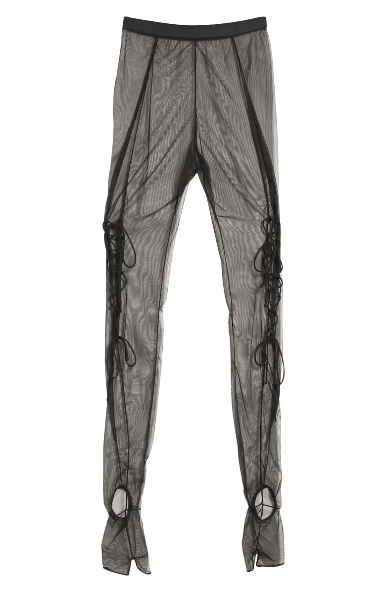 Lace-Up Cutout Sheer Tights