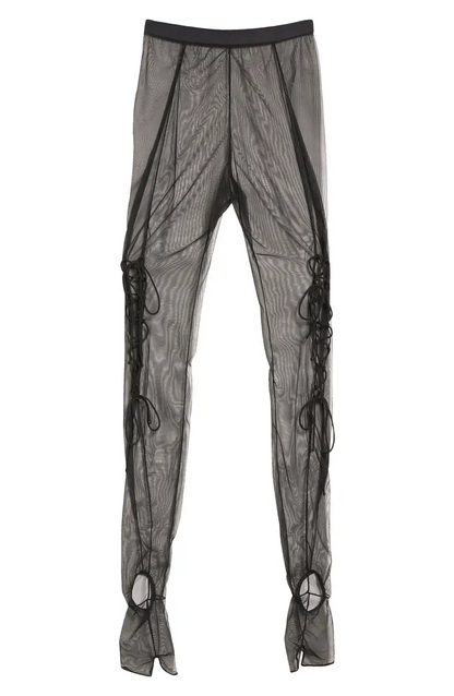 Lace-Up Cutout Sheer Tights