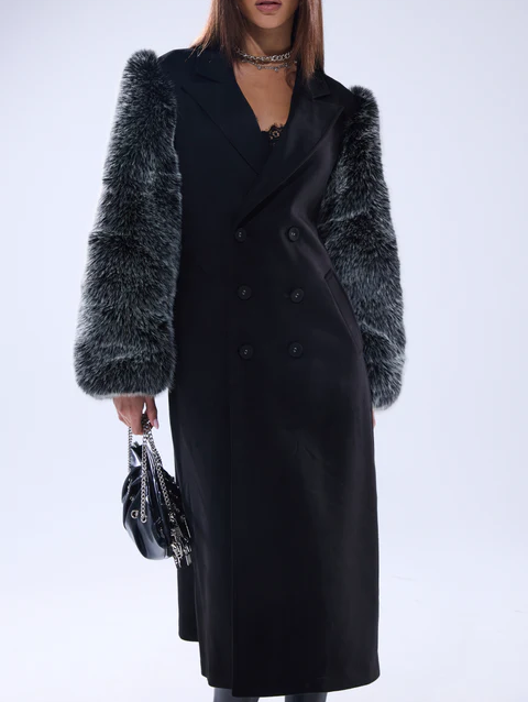 Faux Fur Sleeve Jacket