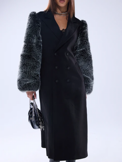 Faux Fur Sleeve Jacket