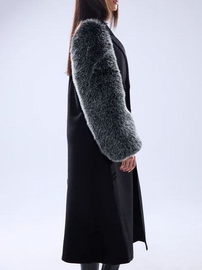 Faux Fur Sleeve Jacket