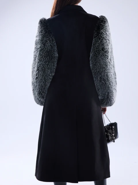 Faux Fur Sleeve Jacket