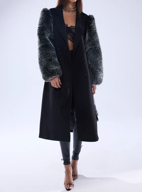 Faux Fur Sleeve Jacket