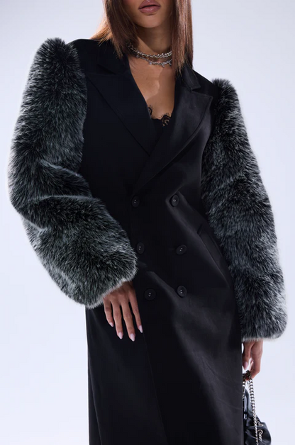 Faux Fur Sleeve Jacket