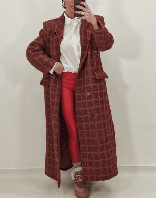 New Red Plaid Coat