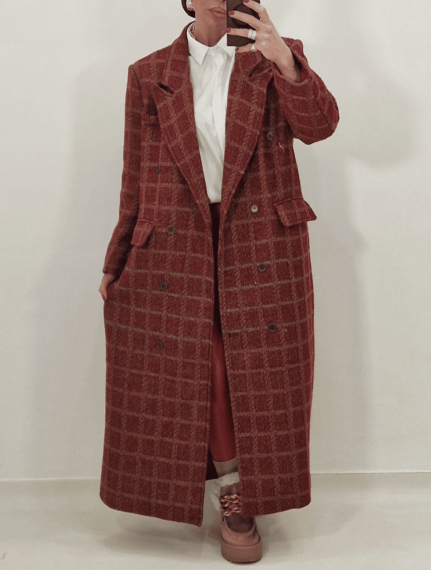 New Red Plaid Coat