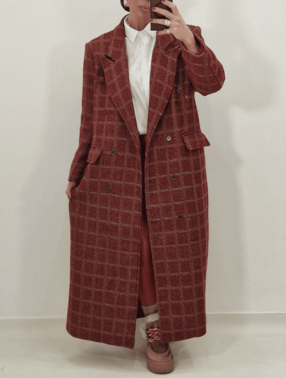 New Red Plaid Coat