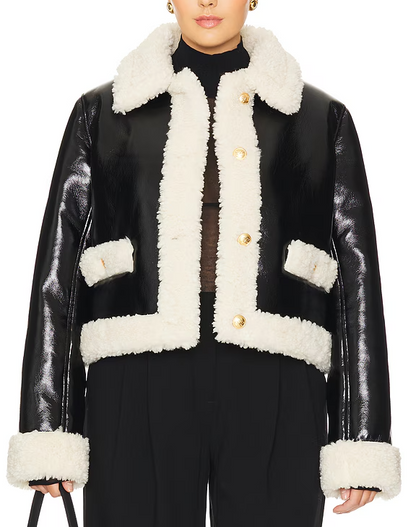 Leather Faxu Fleece Jacket