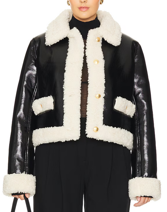 Leather Faxu Fleece Jacket
