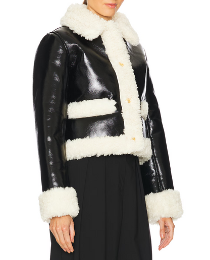 Leather Faxu Fleece Jacket