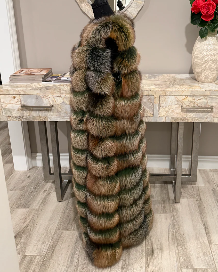 Sleeveless Long Fur Coat