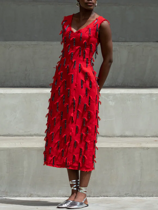 Sleeveless Fringe Dress