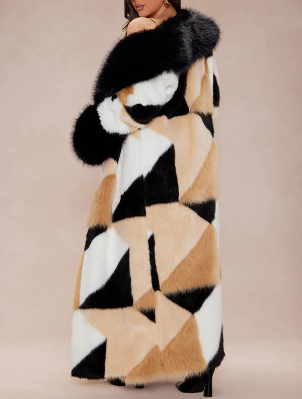 Multi-color fur coat