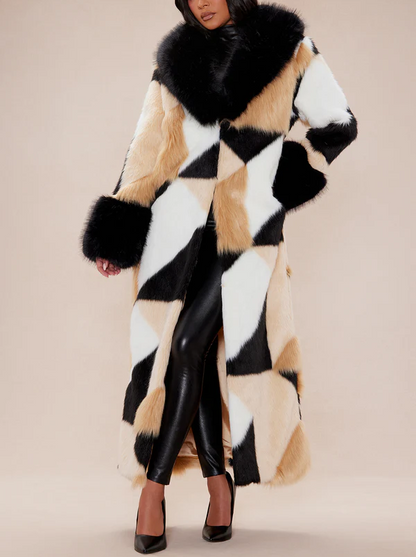 Multi-color fur coat
