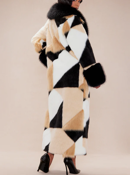 Multi-color fur coat