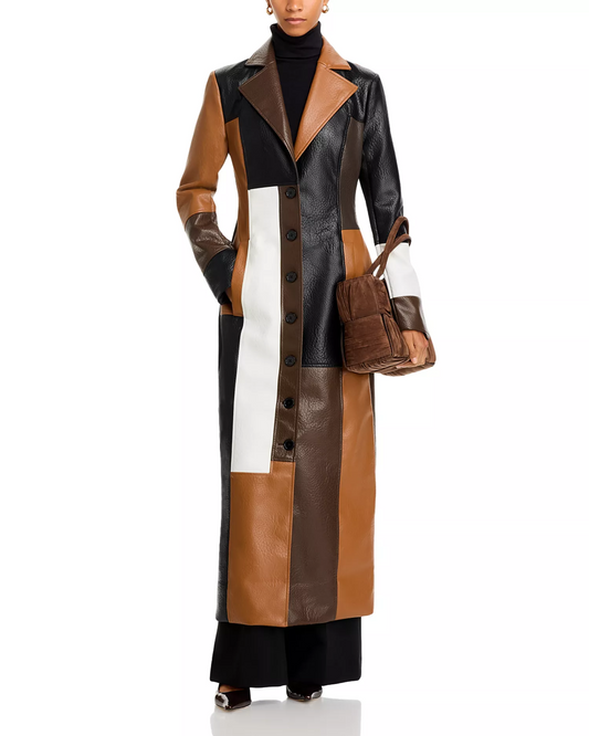 Long Faux Leather Coat