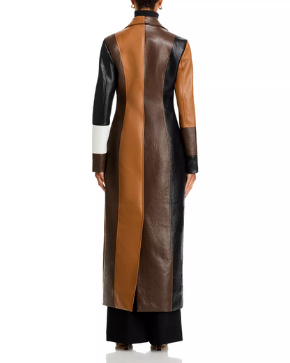 Long Faux Leather Coat