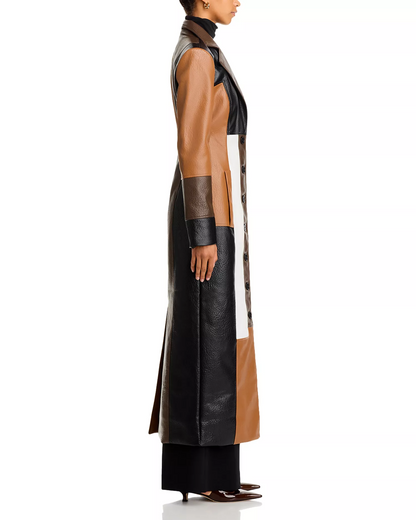 Long Faux Leather Coat
