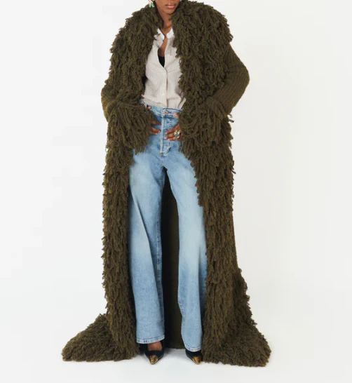 Fringe Knit Coat