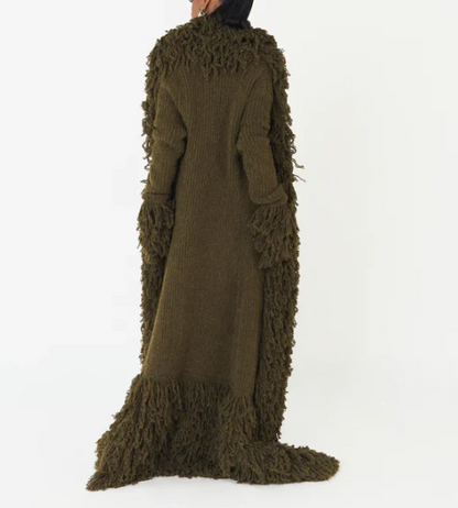 Fringe Knit Coat