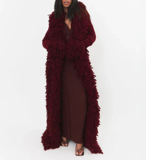 Fringe Knit Coat