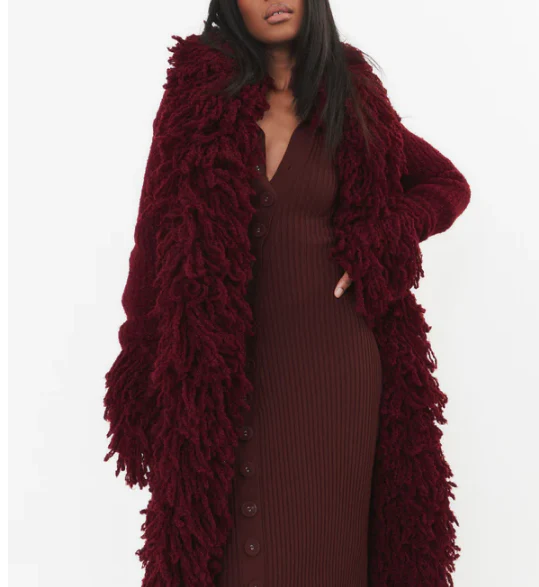 Fringe Knit Coat