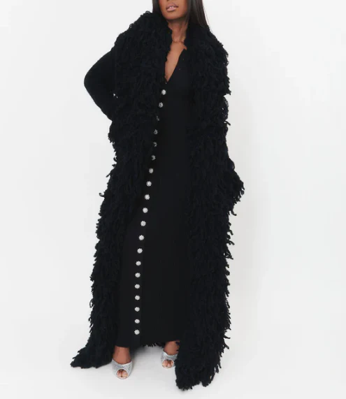 Fringe Knit Coat