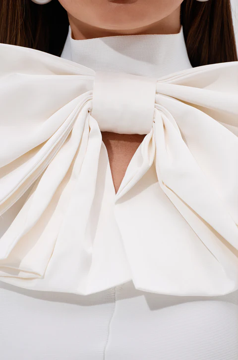 White bow blouse