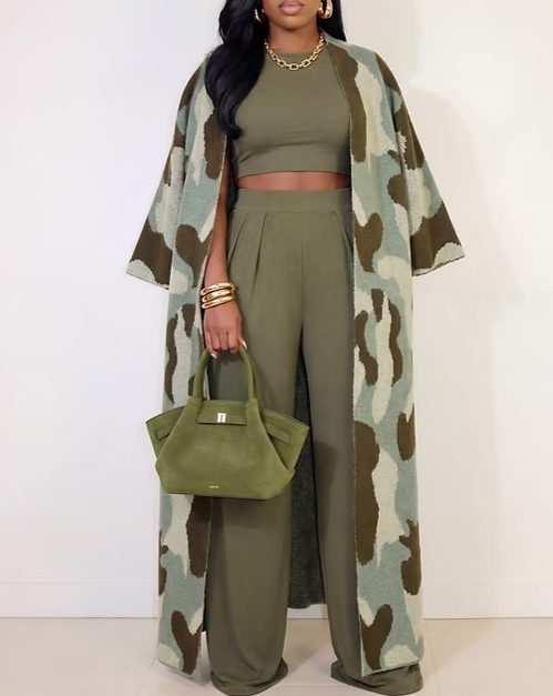 Camo Maxi Cardigan
