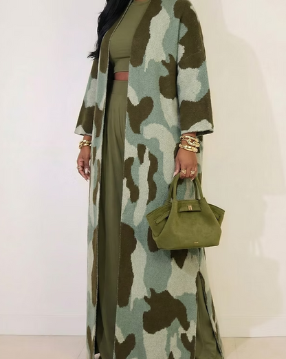 Camo Maxi Cardigan