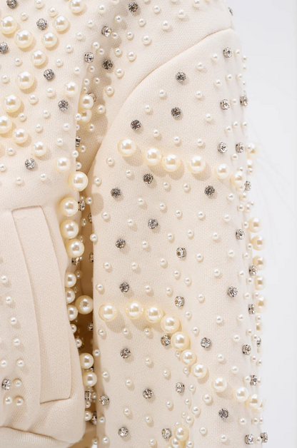 Pearl-embellished coat