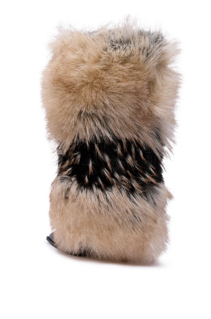 Black fur sandals