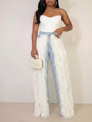Feathered Jeans