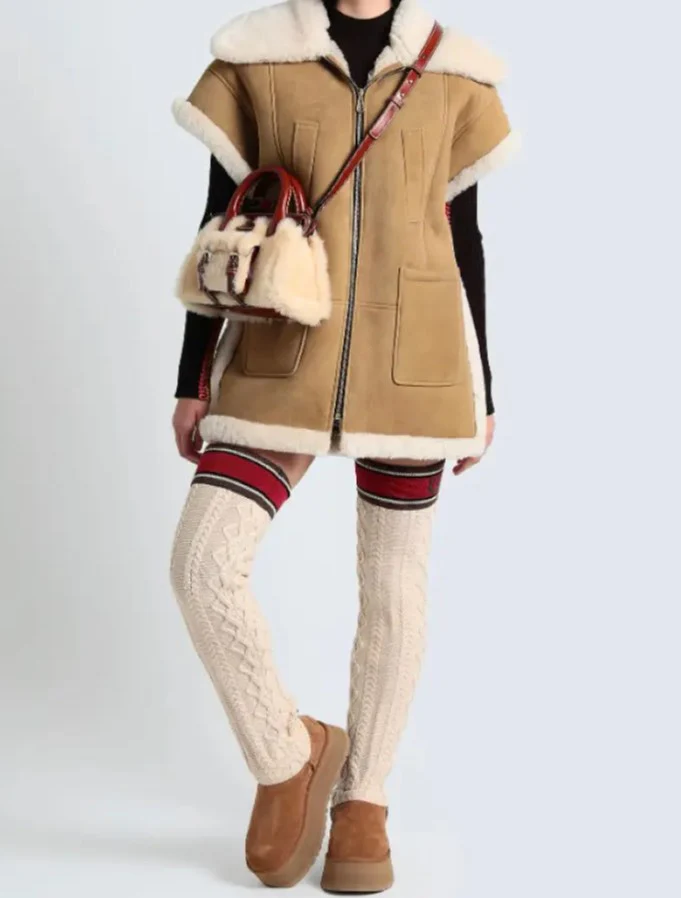 Lambskin Vest, Fur And Leather Integrated
